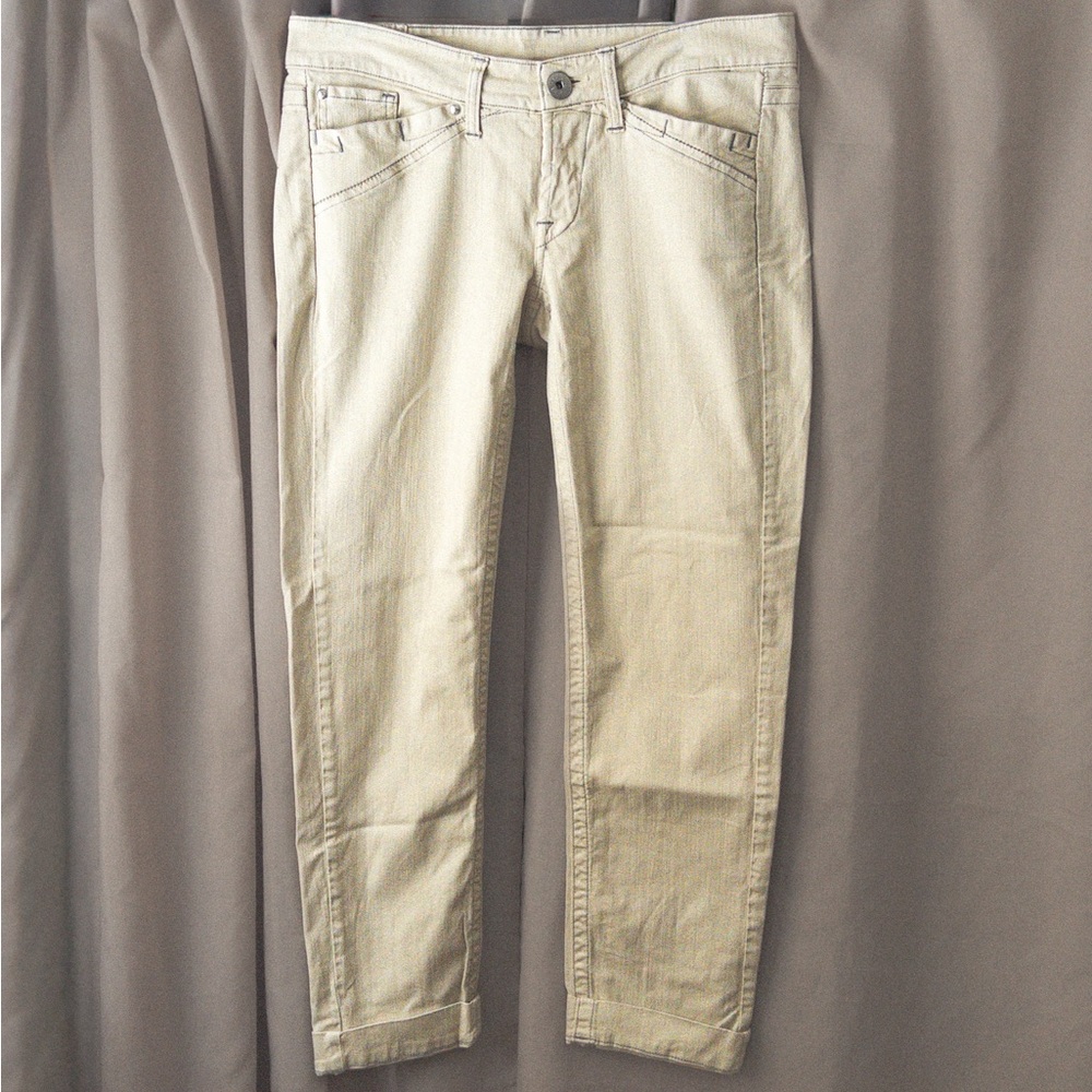 Denim Cropped Trousers with experimental stitching